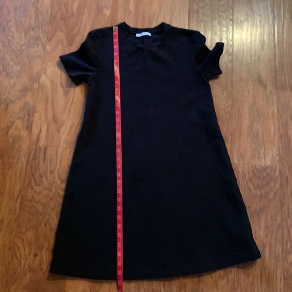 Zara Trafaluc USA Medium Scoop Neck Short Sleeve Black Midi Dress Made Turkey - Picture 11 of 11